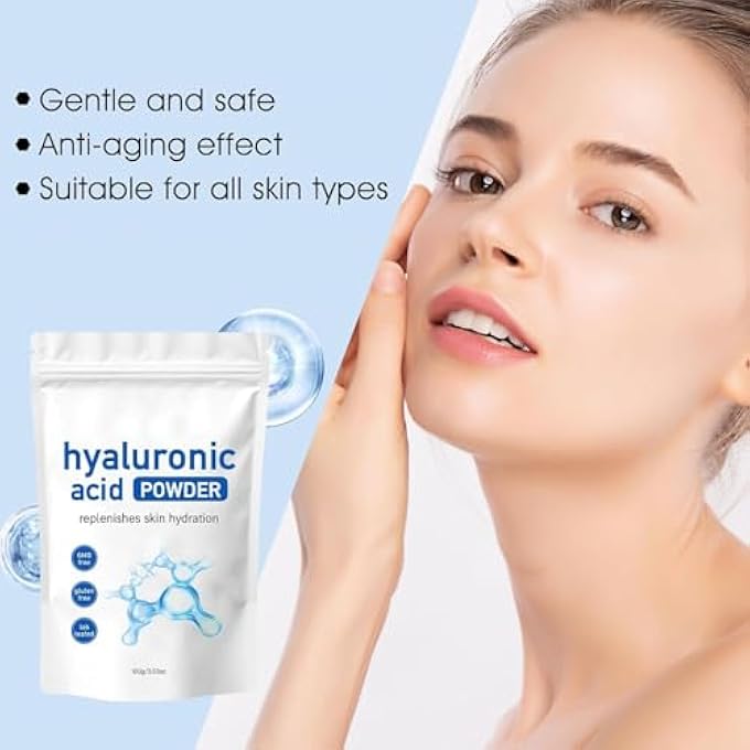 STRBOXONG مسحوق حمض الهيالورونيك للعناية بالبشرة، وزن جزيئي منخفض، مسحوق حمض الهيالورونيك النقي، سيروم للوجه يمكنك صنعه بنفسك، مكون مرطب قابل للذوبان في الماء للترطيب (2 قطعة) - Image 3